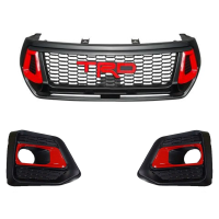 Toyota Hilux/Rocco Grill (TRD Logo/LEDs) with Foglight Covers 2018